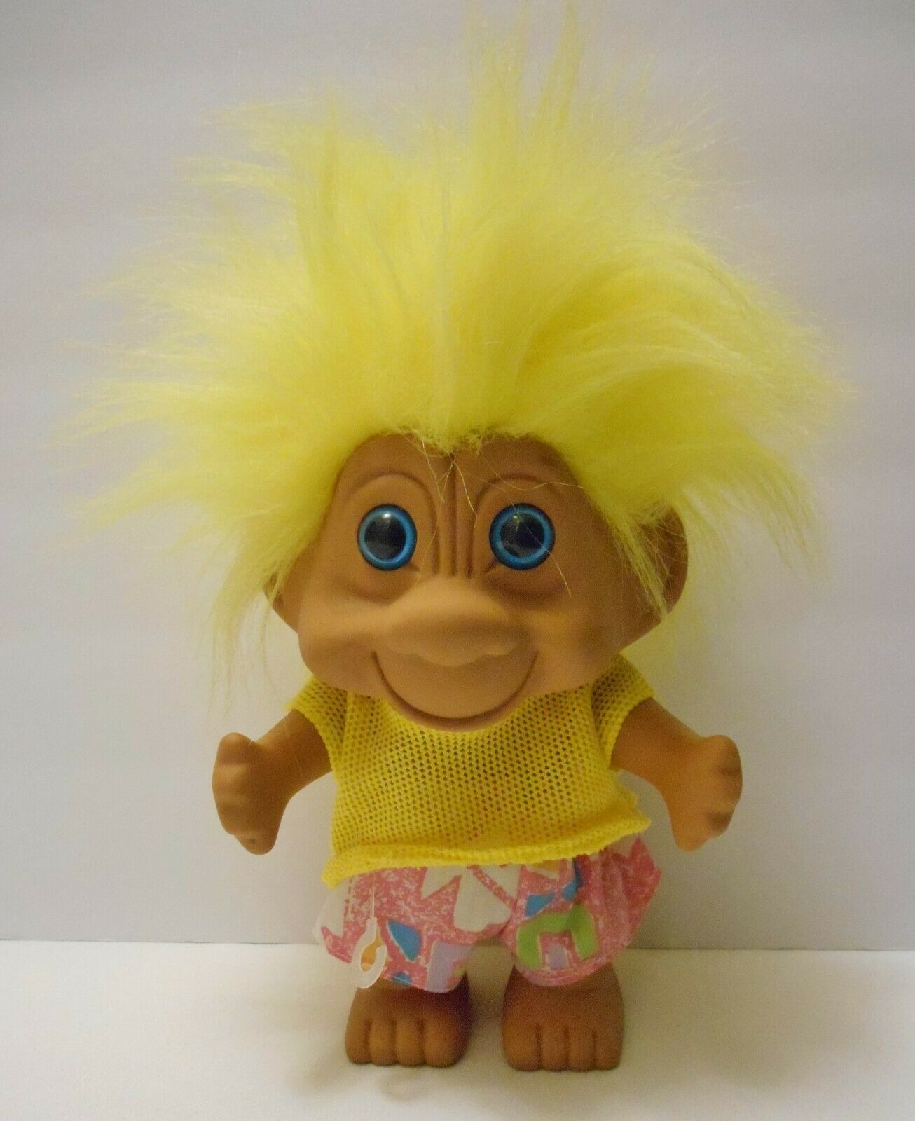 TROLL DOLL TOY 9" Vintage 1992 Toys N Things Yellow Hair Mesh Top