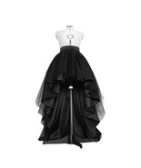 Black High Low Tulle Skirt Tiered Tulle Maxi Skirt Wedding Tiered Tulle ... - $65.99+