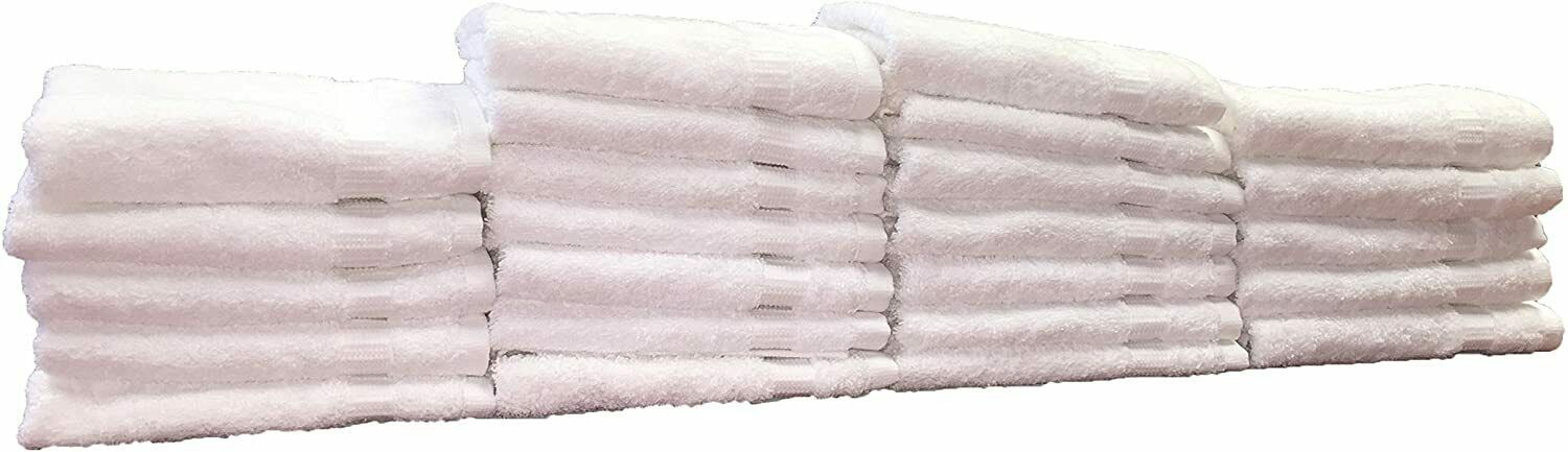 Optima Collection 13 X 13 White Washcloths 100% Eco-Friendly Super Soft Cotton