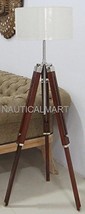 NAUTICALMART CLASSICAL DESIGNER'S SHINY FINISH TEAK WOOD TRIPOD FLOOR LAMP STAND