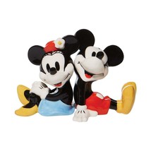 Disney Salt & Pepper Shakers Set Mickey Mouse Minnie Mouse Sitting Collectible