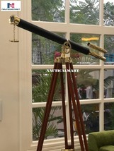 NauticalMart Pirates Navy Floor Standing Telescope Brass/Leather Griffith Astro 