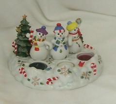 PartyLite Snowbell Tealight/Pillar Holder Adorable Hand Painted Porcelain P7650 - $23.71