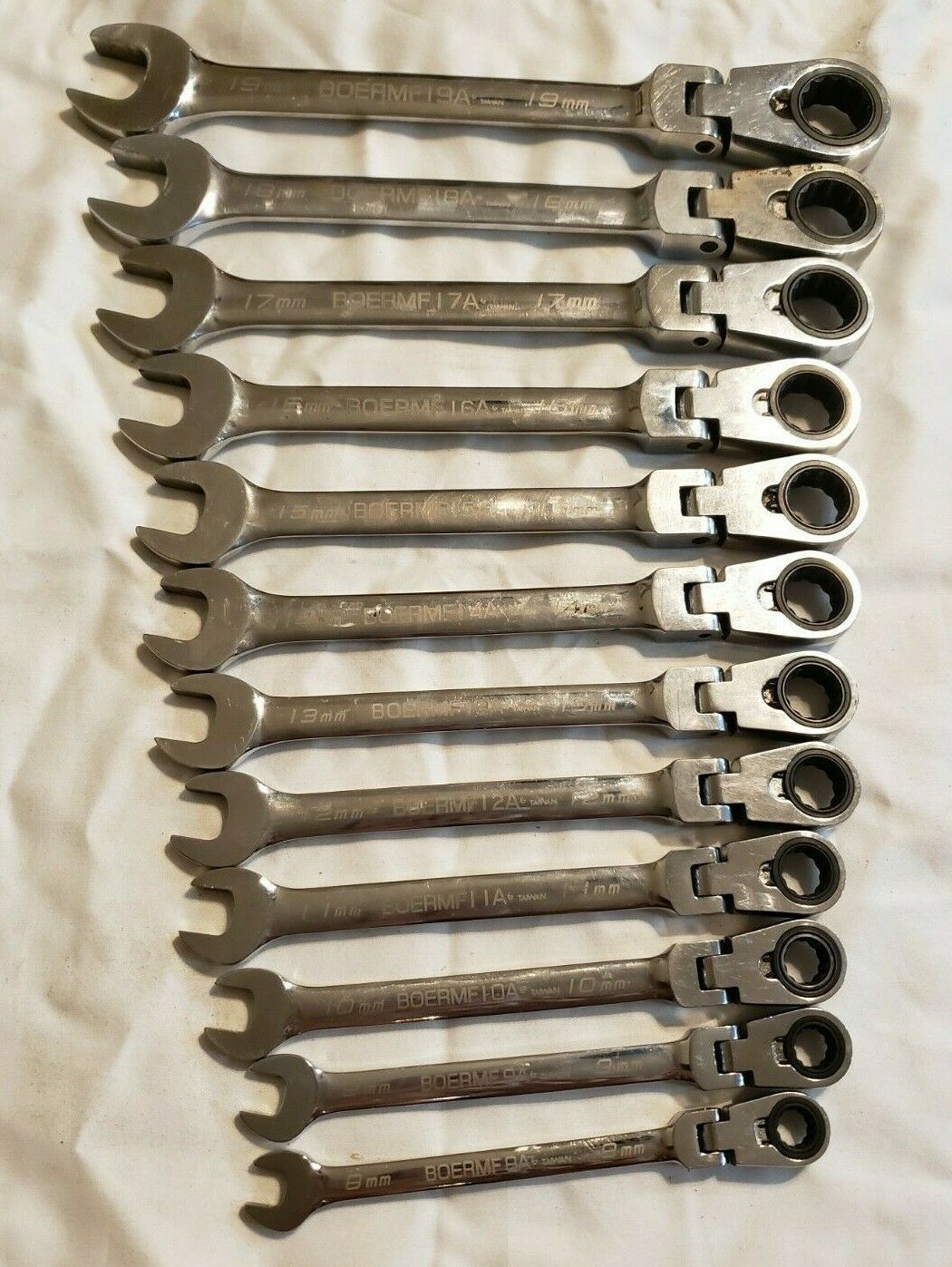 Blue Point 12 pc MM 15° Offset FlexHead Ratcheting Box/ OpenEnd Wrench Set Everything Else