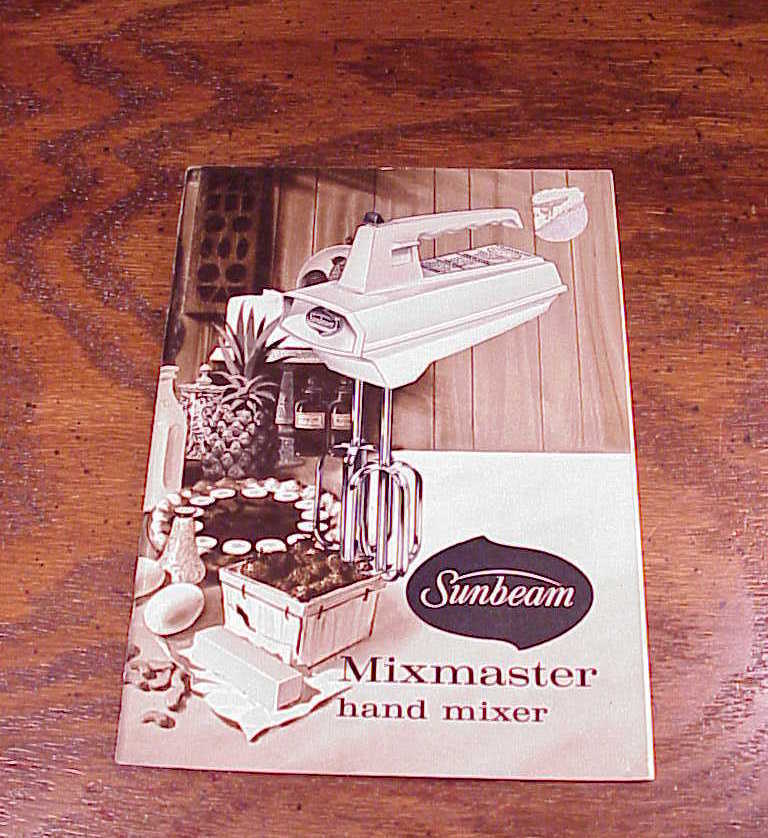 Sunbeam Mixmaster Hand Mixer Manual Booklet with instructions and