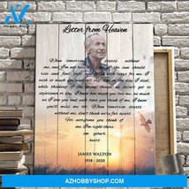 Photo Memorial Canvas, a Letter From Heaven Canvas Gift for Remembrance - $49.99