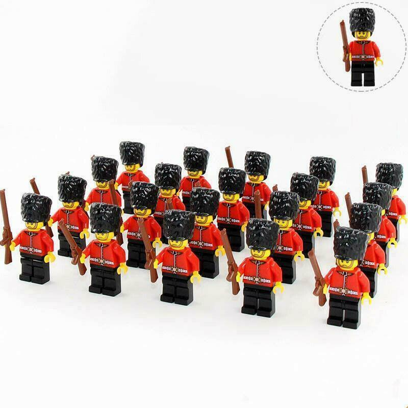 21Pcs/set British Redcoats Army The Queen's Royal Guard Soldiers Minifigures Toy