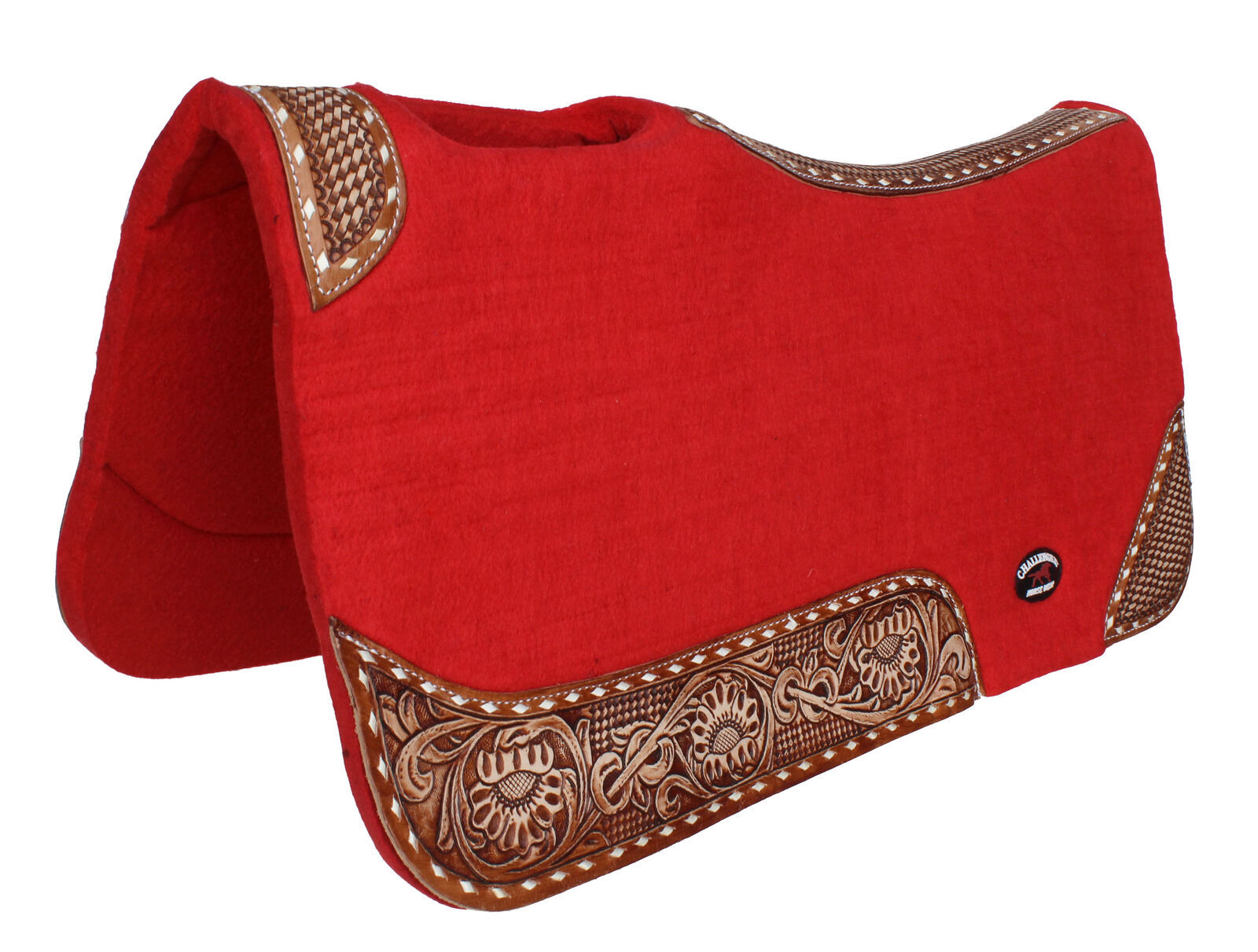 Horse SADDLE PAD Western Contoured Wool Felt Moisture Wicking Brown