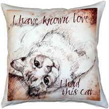 I Have Known Love Cat Pillow 17x17, with Polyfill Insert - $49.95