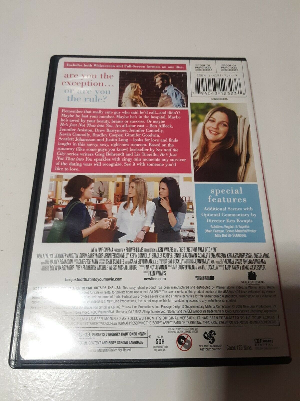 He's Just Not That Into You DVD Jennifer Aniston Drew Barrymore - DVDs ...