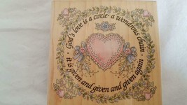 STAMPS HAPPEN GOD&#39;S LOVE IS A CIRCLE MOUNTED RUBBER EMBOSSING STAMP #700... - $6.66