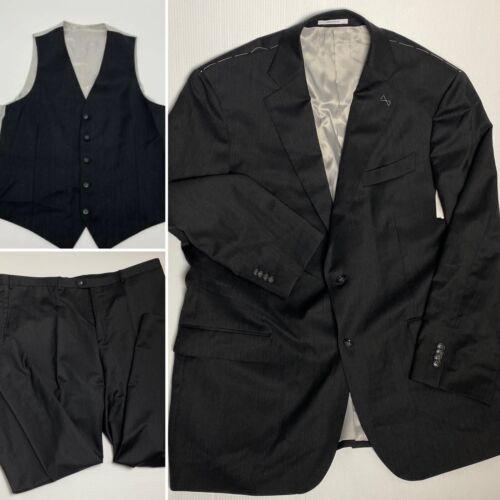 Primary image for Nordstrom Signature Traditional Fit Three-Piece Suit Charcoal Gray Wool New $560