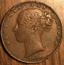 1838 UK GB GREAT BRITAIN FARTHING COIN - $36.41