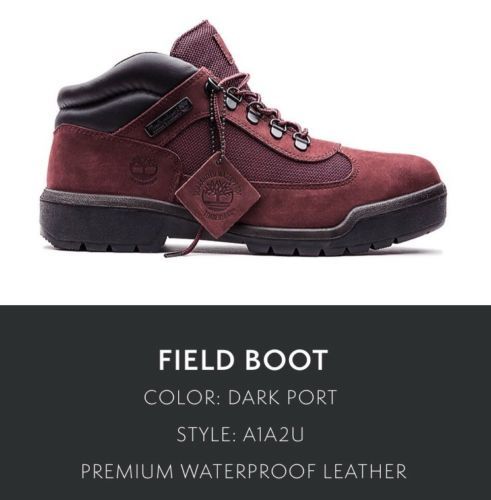 timberland burgundy field boot