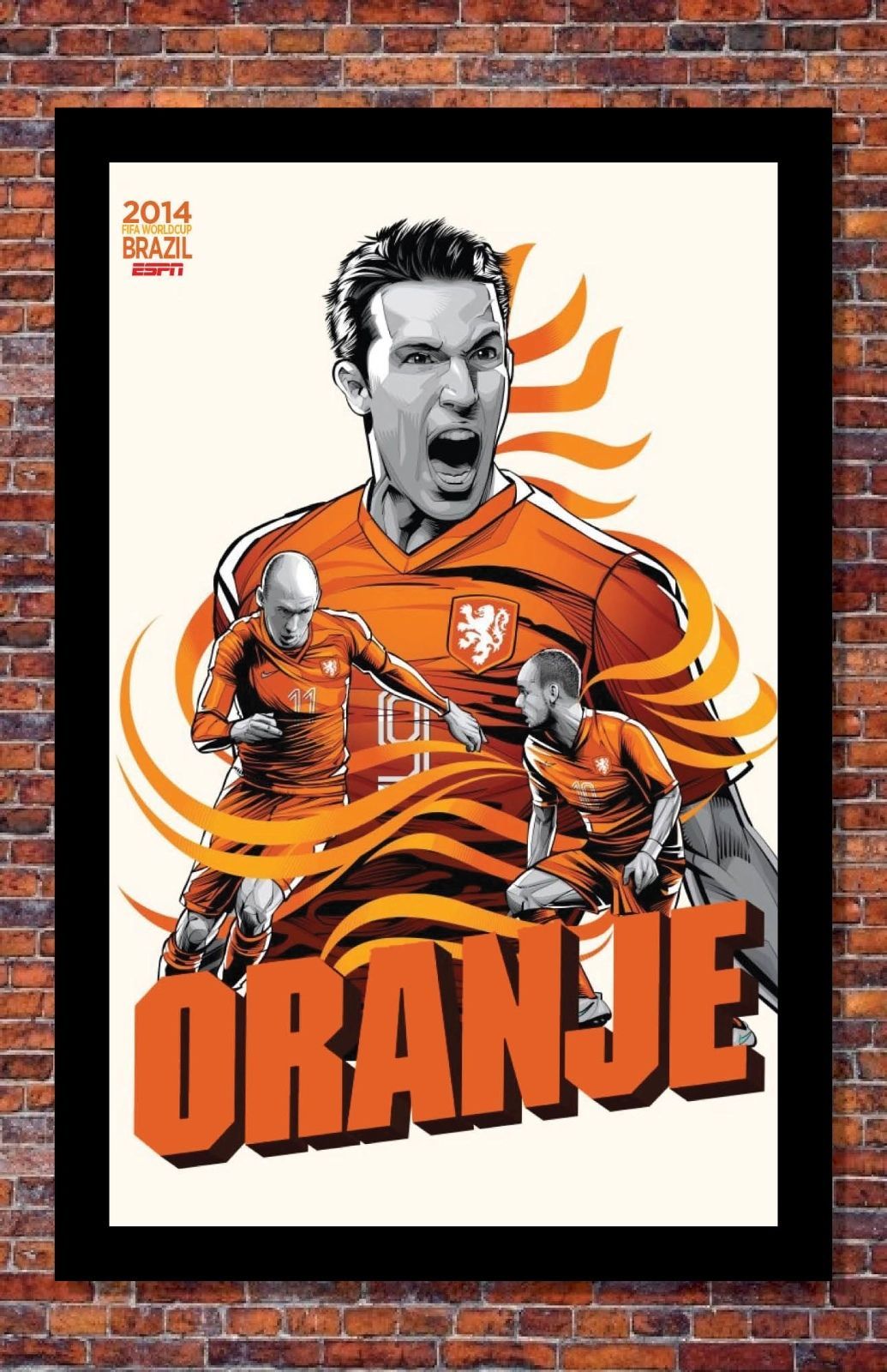 FIFA World Cup Soccer Event Brazil | TEAM NETHERLANDS Poster | 13 x 19