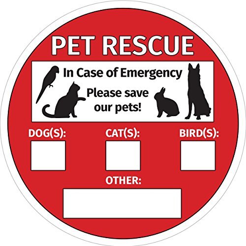 Save Our Pets Sign Emergency Pet Rescue Inside Window Static Cling