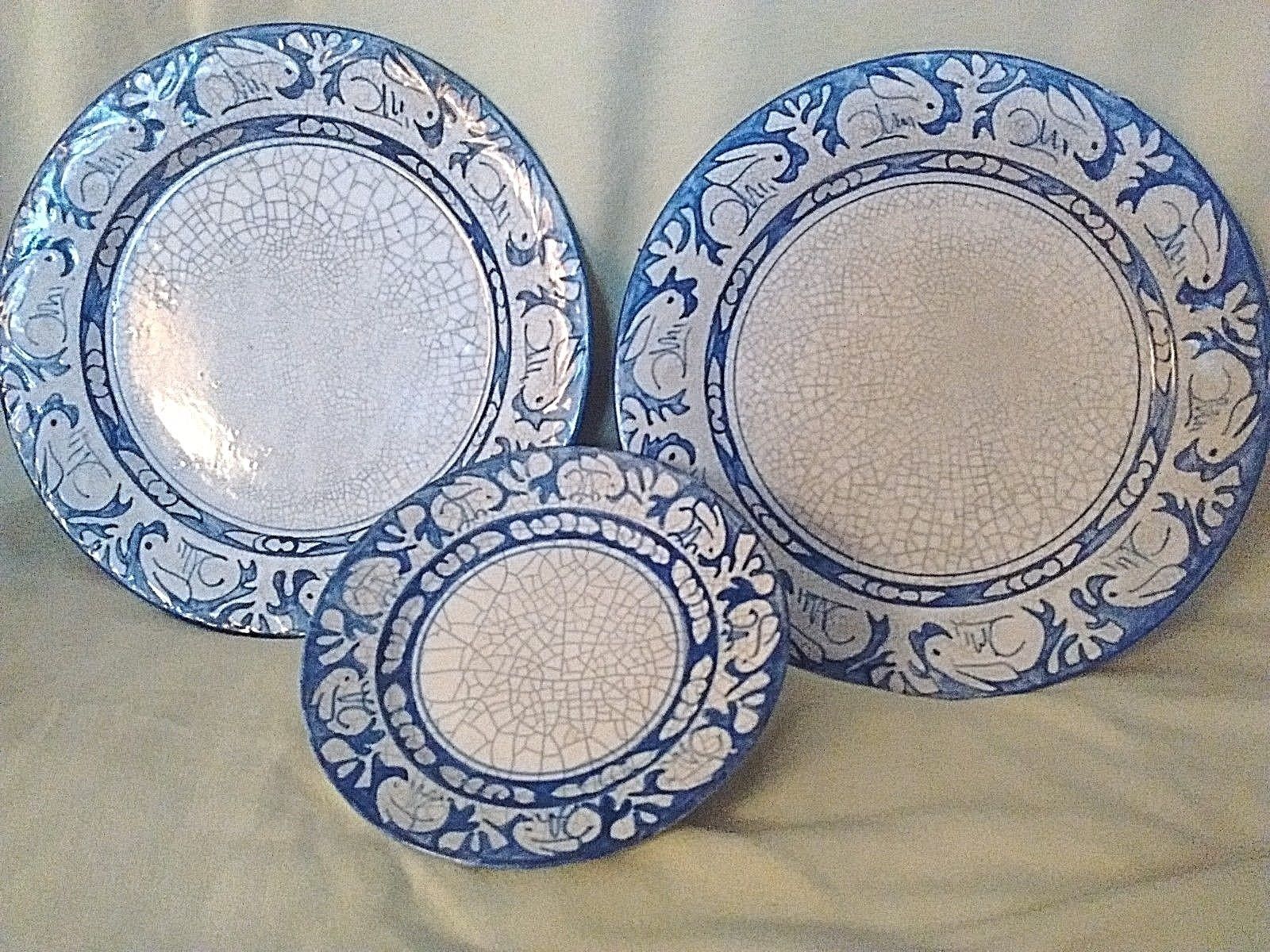 Vintage Dedham Pottery Rabbit Plates/Circa 1920's Dedham