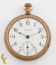 Gold Filled Waltham Antique Open Face Pocket Watch Gr 630 16S 17 Jewel - $207.88