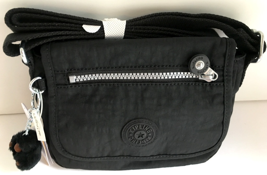 KIPLING Sabian Black Nylon Flap Crossbody Shoulder Bag AC8280 NEW IN ...