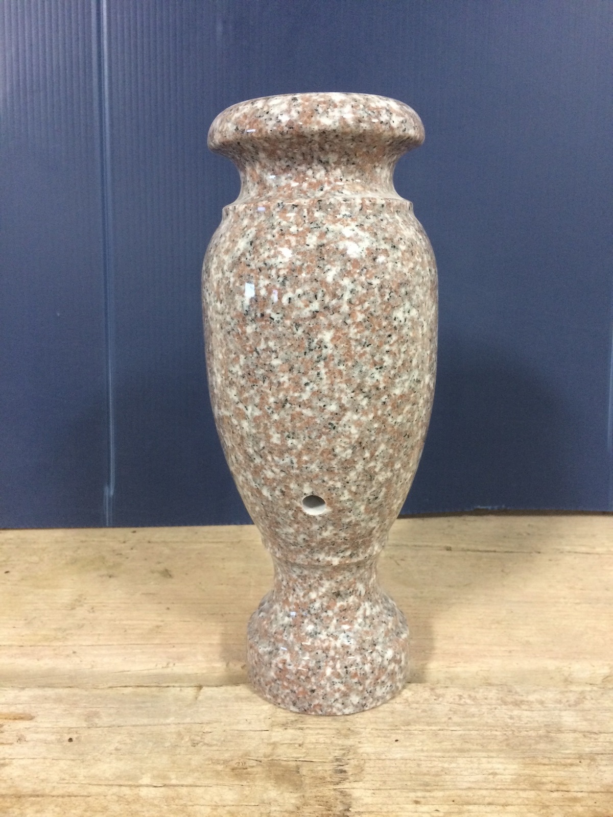 Seashell PInk Granite Vase Monument Cemetery Gravestone Memorial Flower