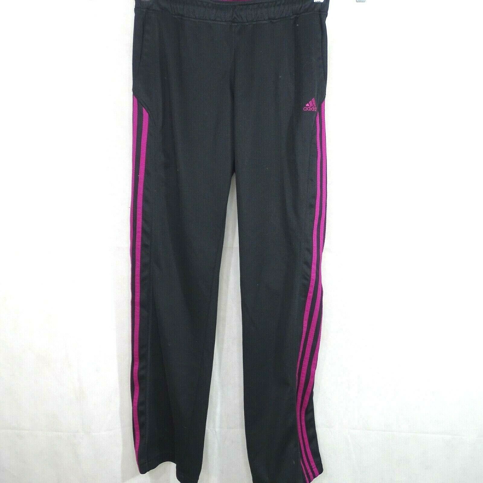 Adidas Athletic Track Pants Straight Leg Women Size S Black Purple ...
