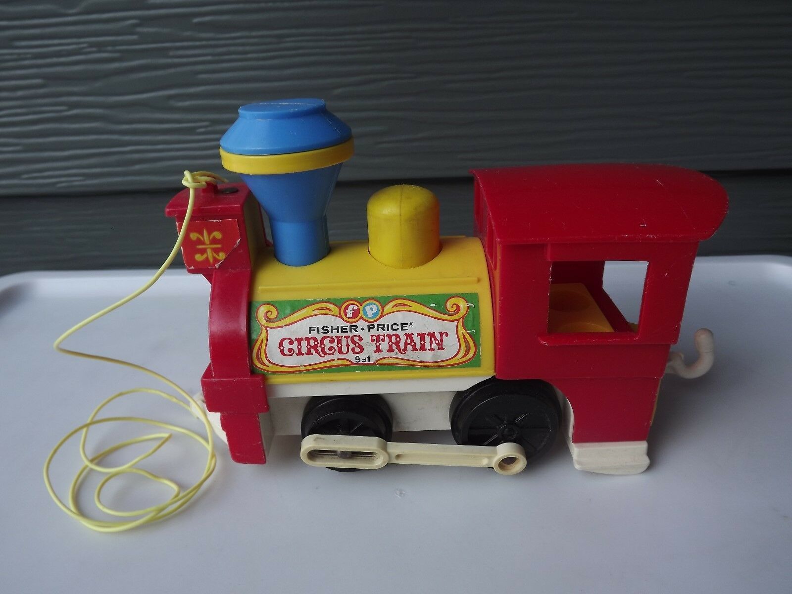 Vintage Fisher Price Little People Pull Toy Circus Train Engine #991 ...