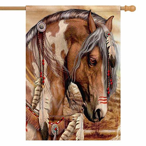 InterestPrint Horse House Flag Banner