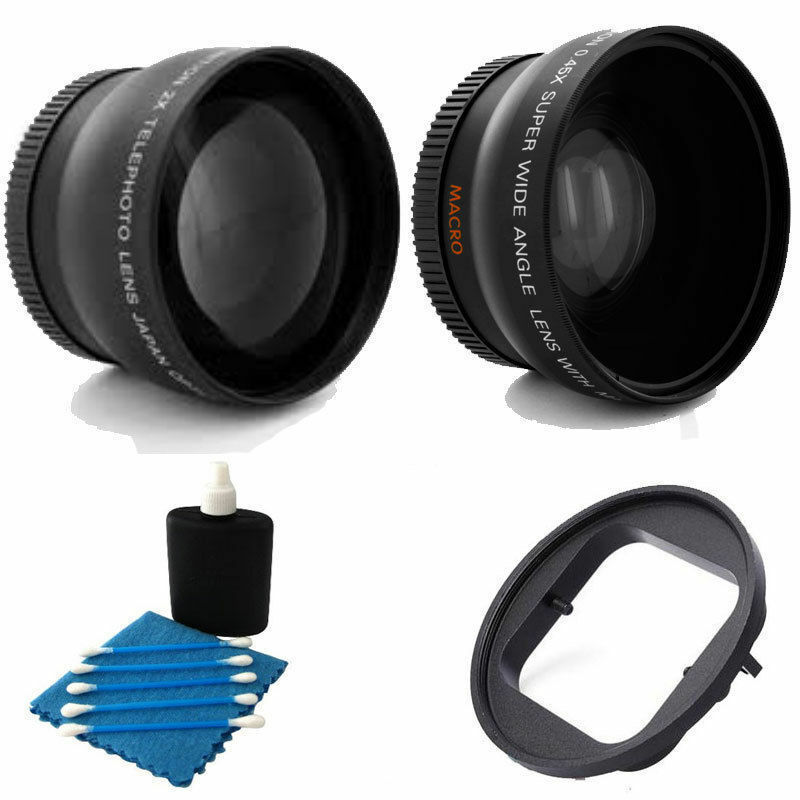 Wide Lens + 2x Telephoto Lens + Adapter Ring Bundle For GoPro Hero 5, 6