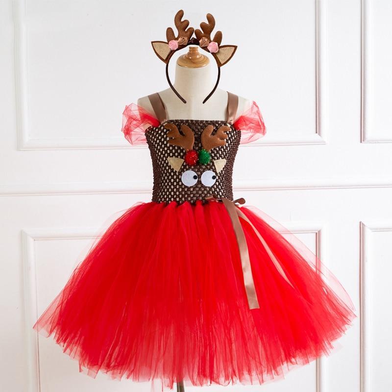 Cute Reindeer Costume Cosplay For Girls Christmas Dress For Kids ...