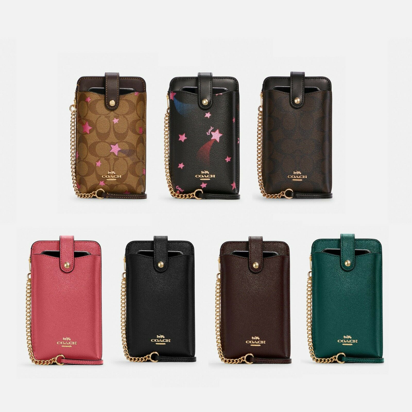 NWT Coach North/South Phone Crossbody In Signature Canvas With Dreamy