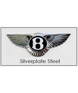 BENTLEY Logo Lapel Pin - 1&quot; wide silver wings emblem auto badge tie tack    - $12.99