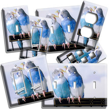 LOVE BIRDS BLUE PARAKEETS KISSING LIGHT SWITCH OUTLET WALL PLATE PARROT ... - £8.84 GBP+