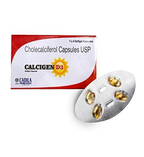 CADILA (Vitamin D3-Cholecalciferol) 60000 IU, Pack of 5 x 4 Capsules, Once a Wee