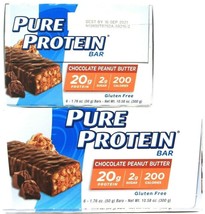 2 Boxes Pure Protein Chocolate Peanut Butter 6 Count Bars 10.58 Oz  BB 9-16-21