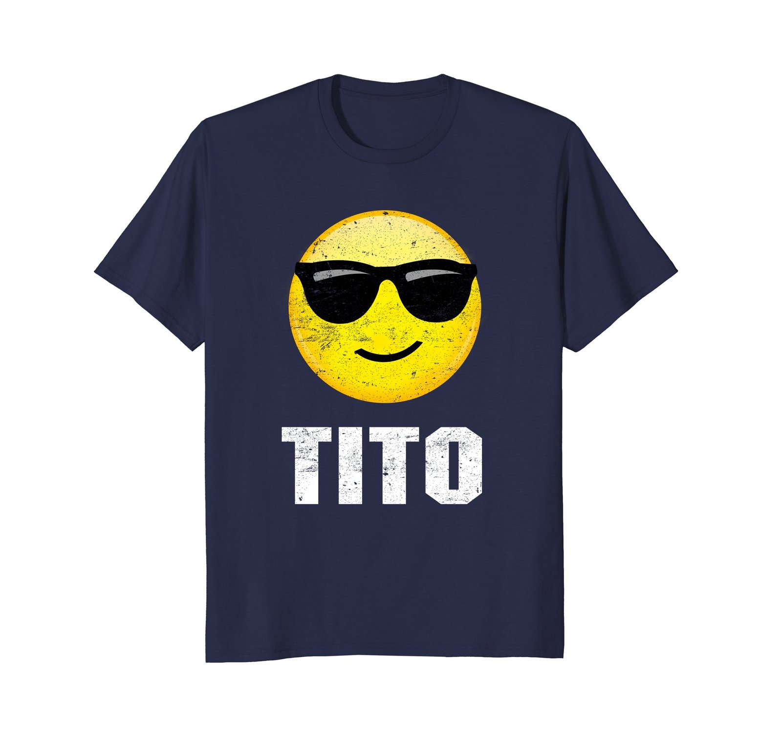 Funny Shirts - Tito - Face Emoji Sunglasses Father's Day T-Shirt Men