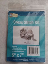 NEW Crafters Square Cross Stitch Kit Cat 5&quot; x 7&quot; NIP - $9.99