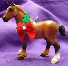Custom Made Breyer Stablemate Bay Draft Horse Pony Holiday Christmas Orn... - $18.00
