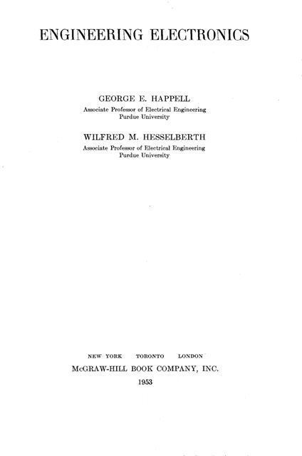 Engineering Electronics by George Happell in PDF format CDROM