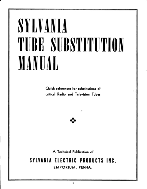 Sylvania Tube Substitution Manual on CD