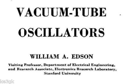Vacuum Tube Oscillators CDROM