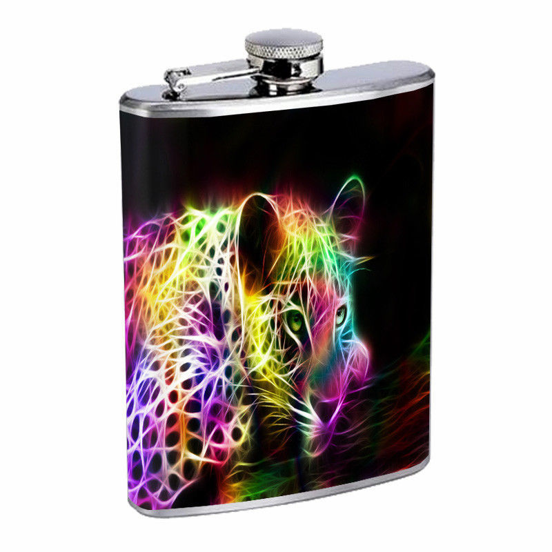 Cats Galore Em1 Flask 8oz Stainless Steel Hip Drinking Whiskey 