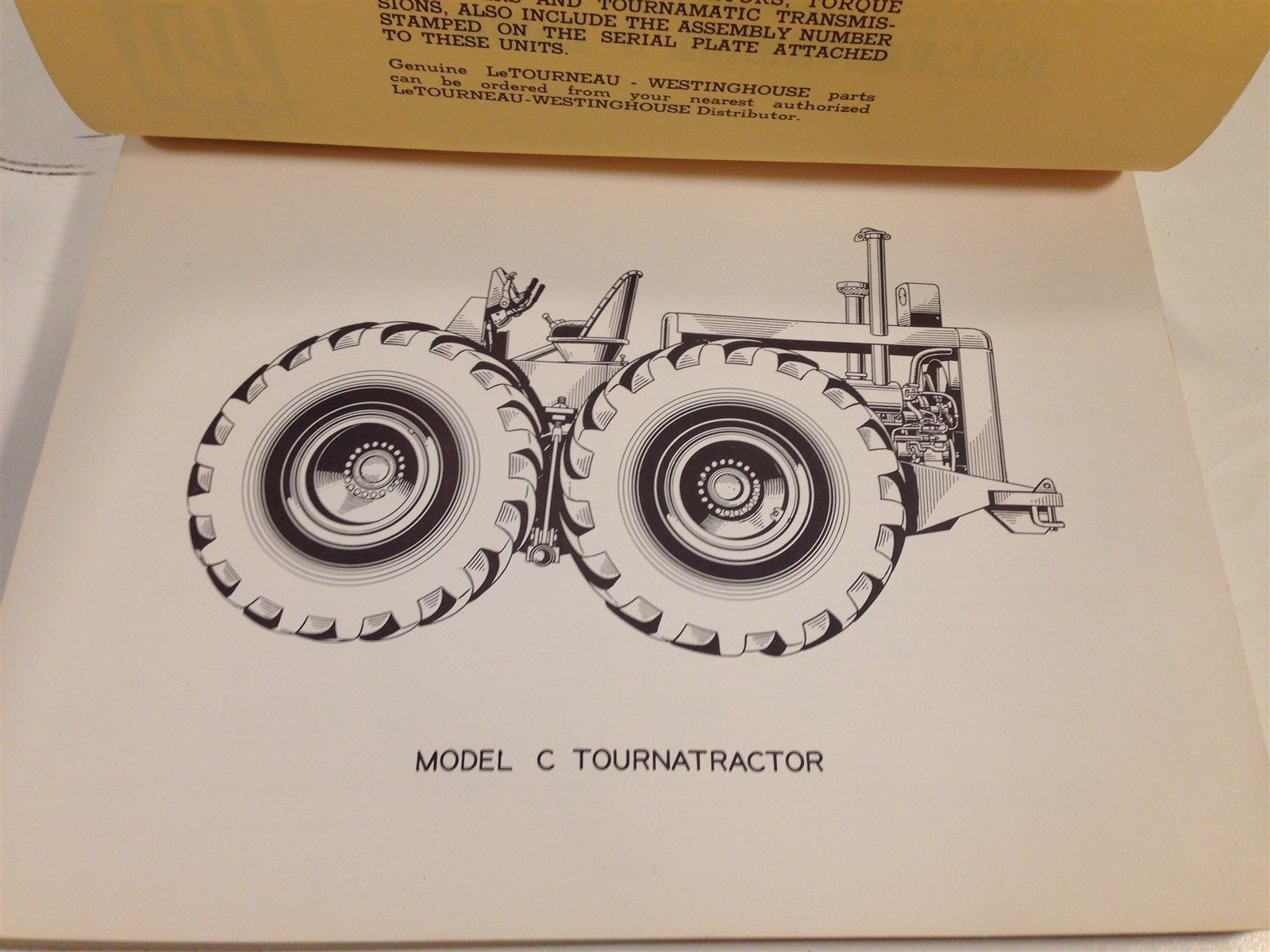 1954 LeTourneau Model C Tournatractor Parts Catalog PC390 Heavy