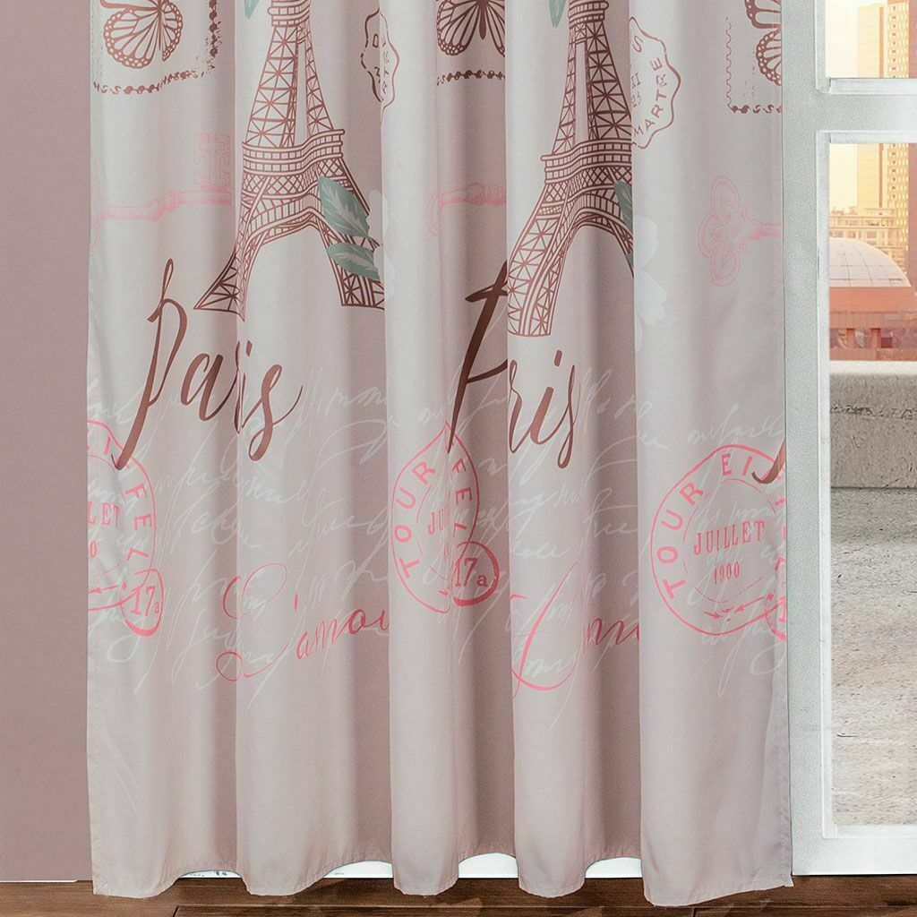 City of Lights 4 Piece Paris Pink Bedroom Curtains by ...