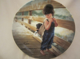 ALMOST HOME collector plate DONALD ZOLAN Boy w/ dog CHILDREN Barefoot - $14.99