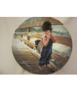 ALMOST HOME collector plate DONALD ZOLAN Boy w/ dog CHILDREN Barefoot - $14.99