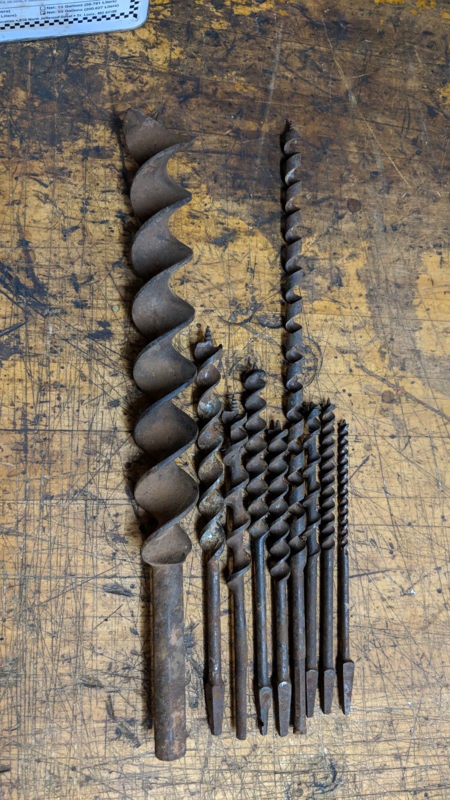 Lot of Vintage Auger Brace Drill Bits Some with Square Taper Shank Drills