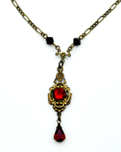 Byrd Designs Victorian Red Swarovski Crystal Y Necklace - $29.70