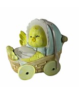 Jasco Porcelain Baby Chick In Carriage Wind up Music Box Plays Eater Parade - $16.82