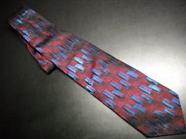 J Garcia Neck Tie Silk Made in Italy 1996 Reds and Blues with Overall Sheen - $10.99