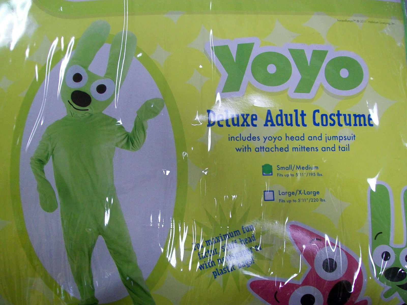 Hallmark Hoops Yoyo Green Rabbit Costume Cartoon Headpiece Jumpsuit